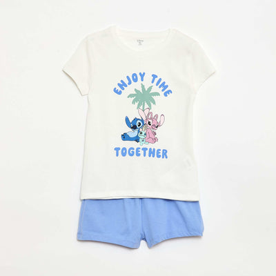 Pyjama 'Disney' 2 pièces  short + T-shirt BLANC