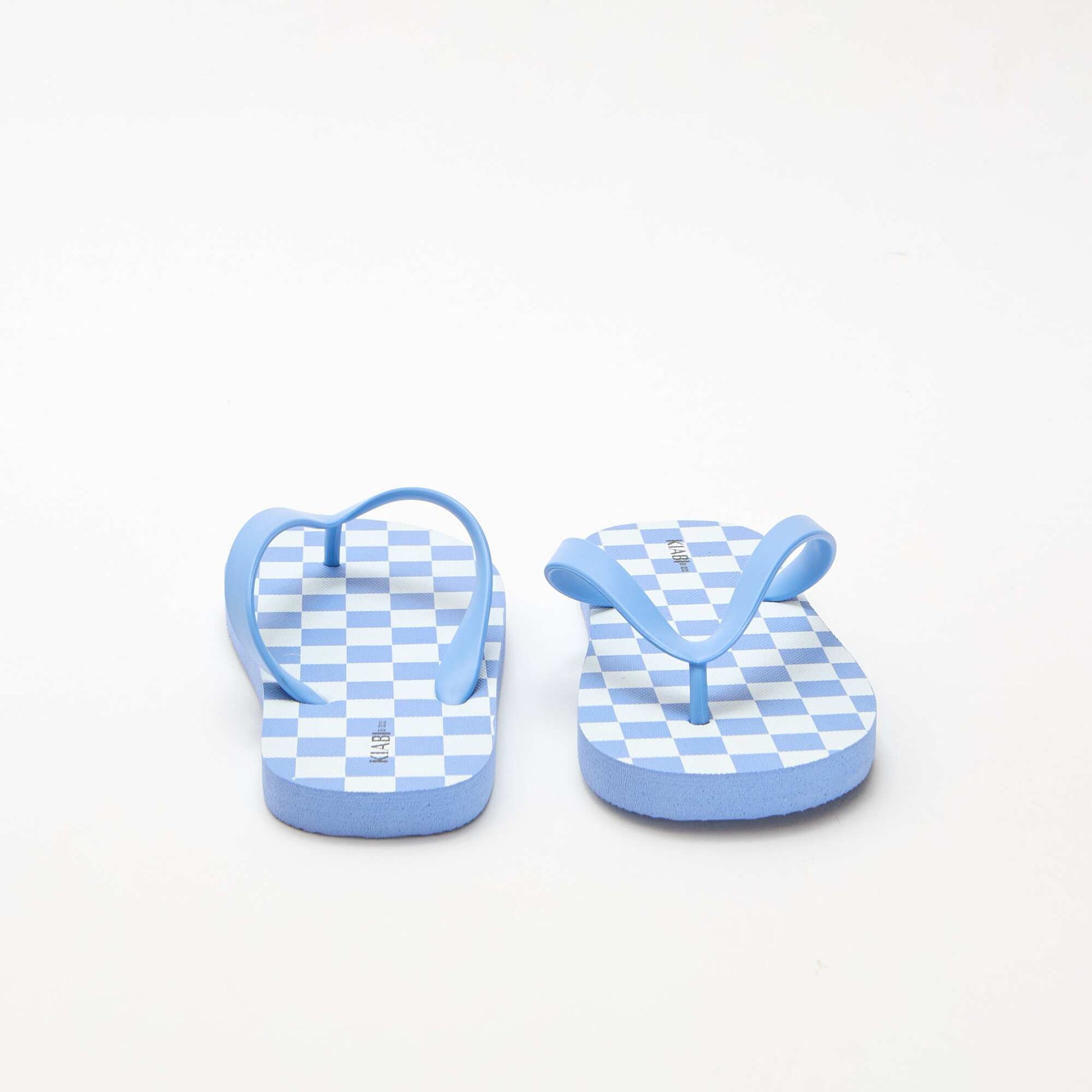 Tongs imprimé damier BLEU