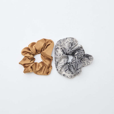 Lot de 2 chouchous satinés BEIGE