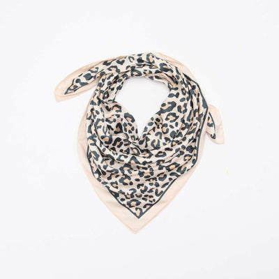 Foulard en satin fantaisie (65x65 cm) MARRON
