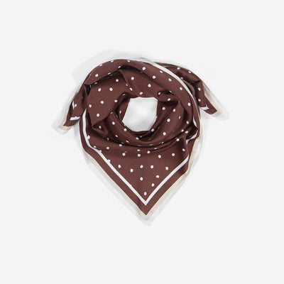 Foulard en satin fantaisie (65x65 cm) MARRON
