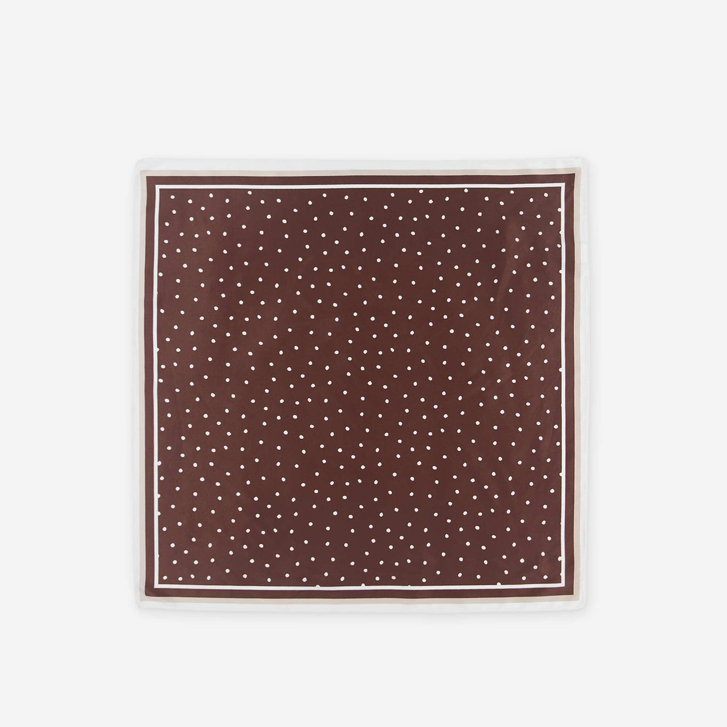Foulard en satin fantaisie (65x65 cm) MARRON