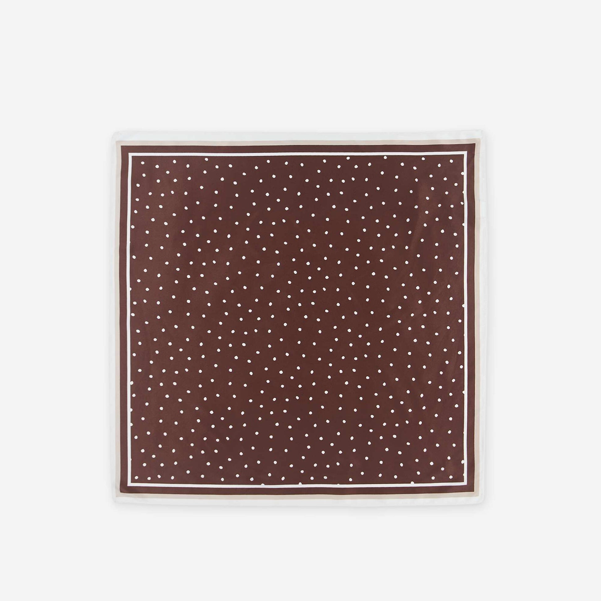 Foulard en satin fantaisie (65x65 cm) MARRON