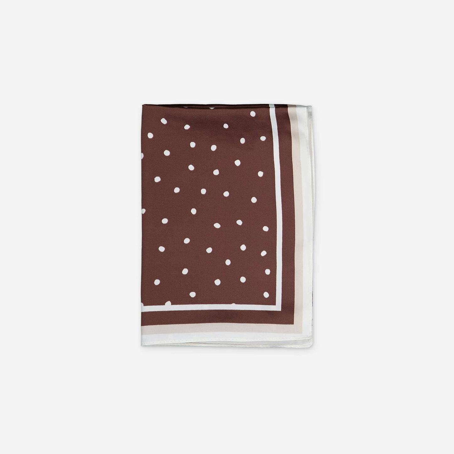 Foulard en satin fantaisie (65x65 cm) MARRON