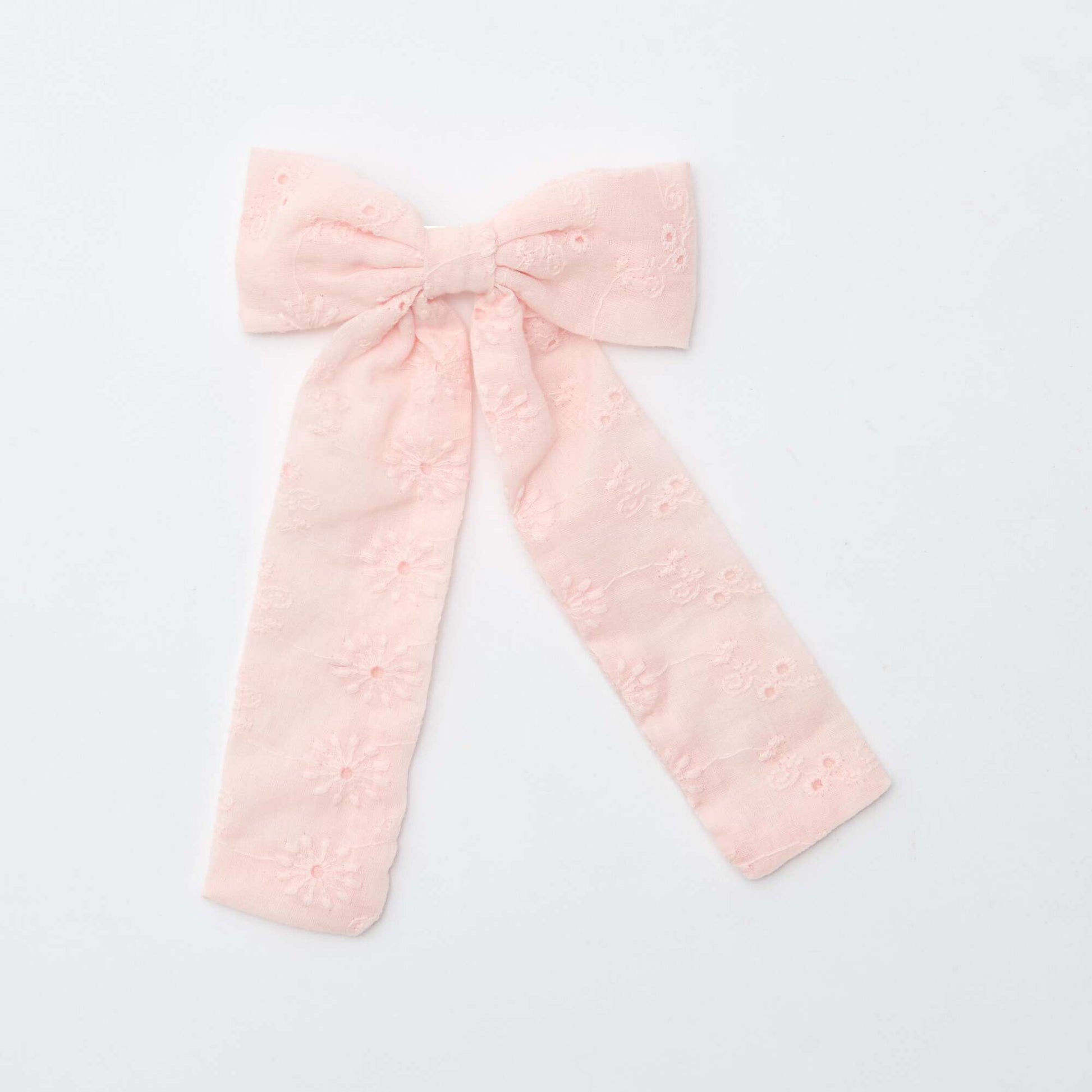 Pince croco avec nœud fantaisie et ruban ROSE