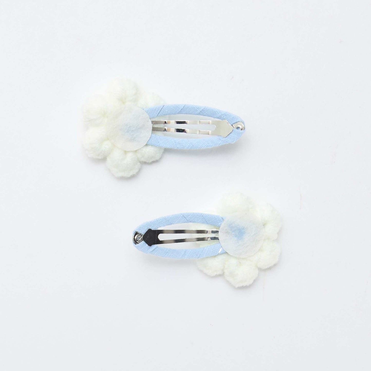 Lot de 2 pinces clic clac en macramé BLANC