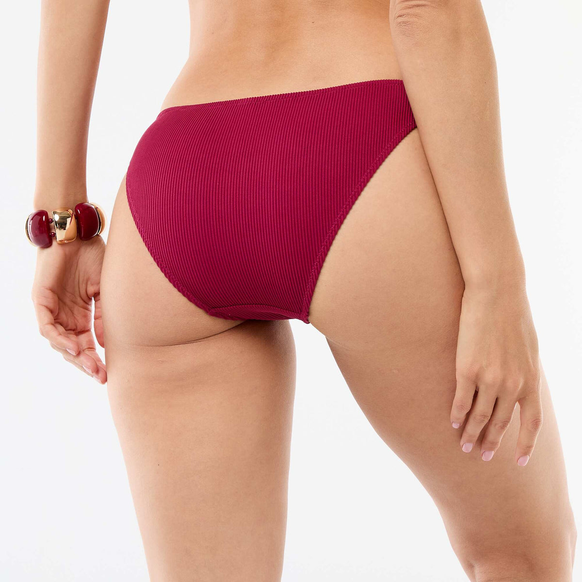 Culotte de bain en maille texturée BORDEAUX