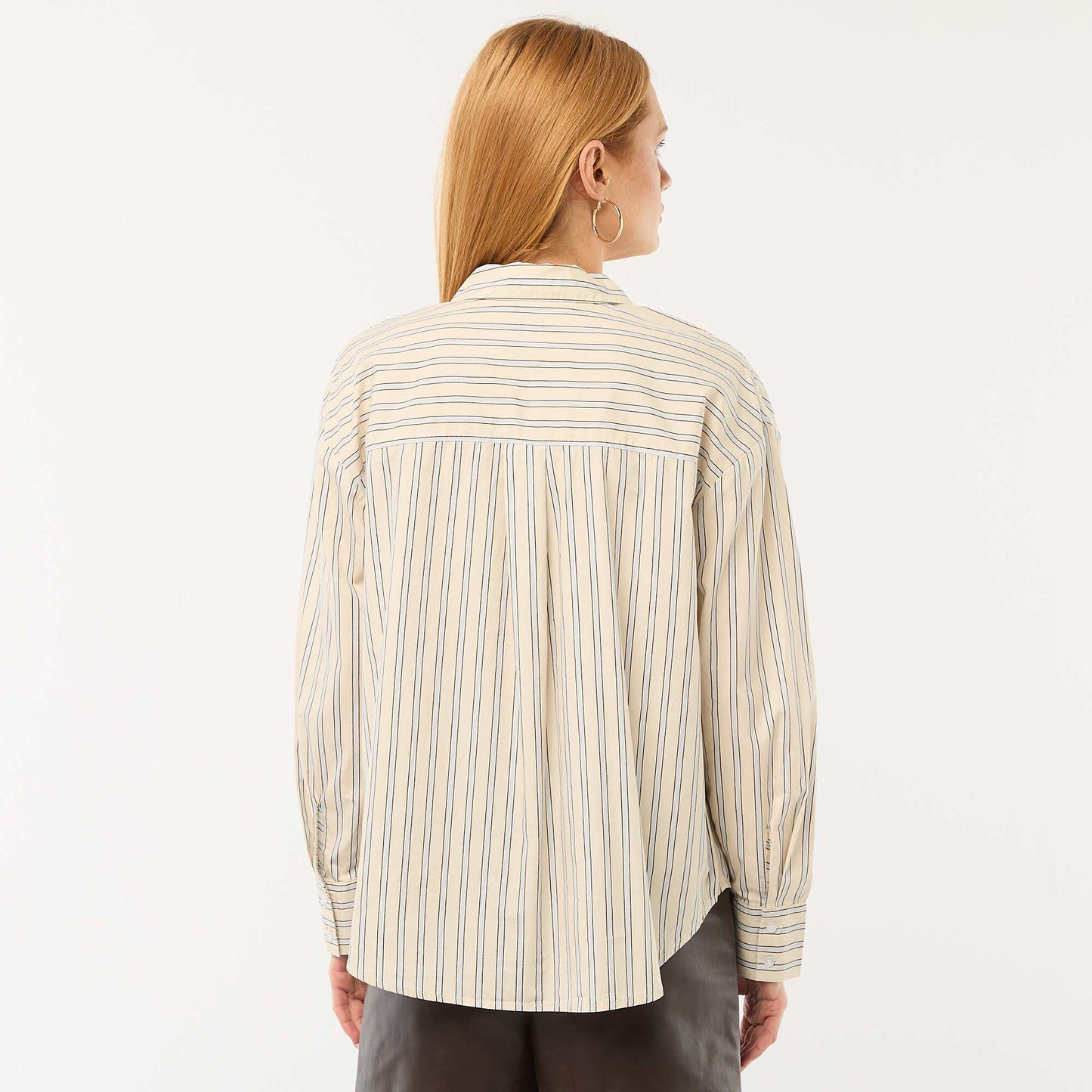 Chemise en popeline à manches longues BLANC