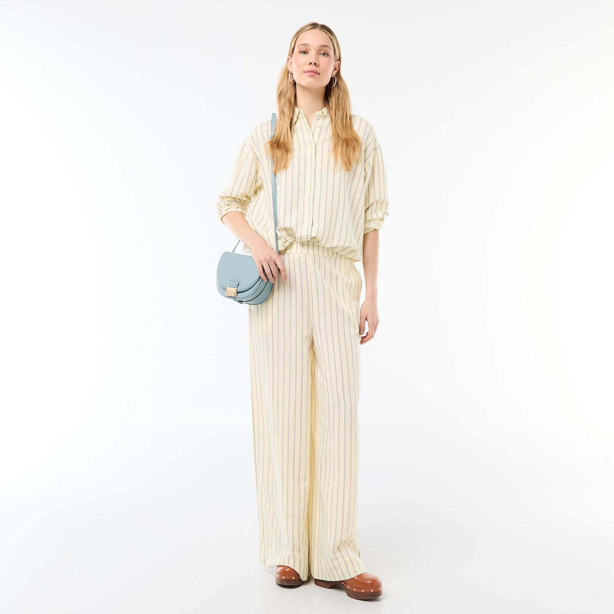Chemise en lin mélangé JAUNE