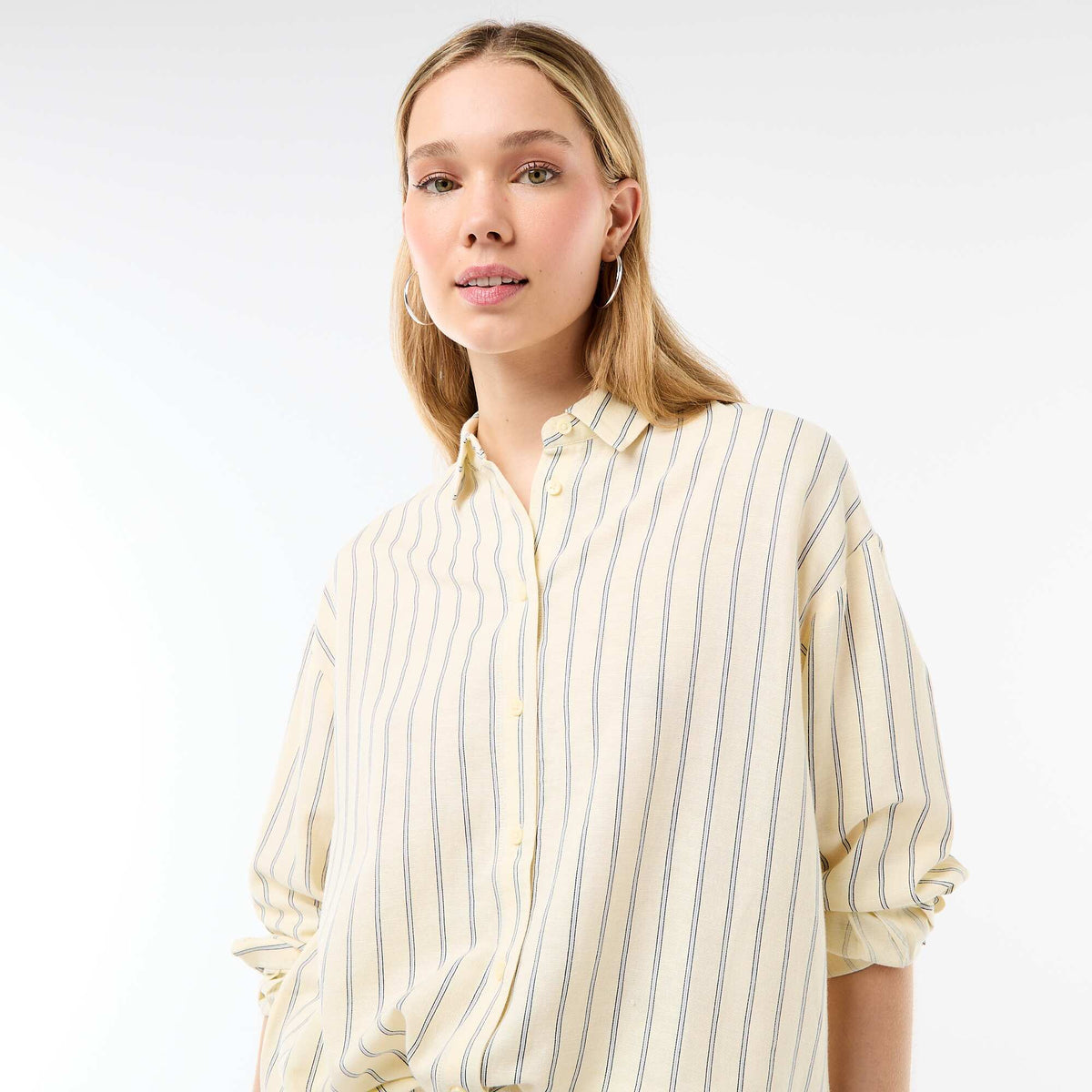 Chemise en lin mélangé JAUNE