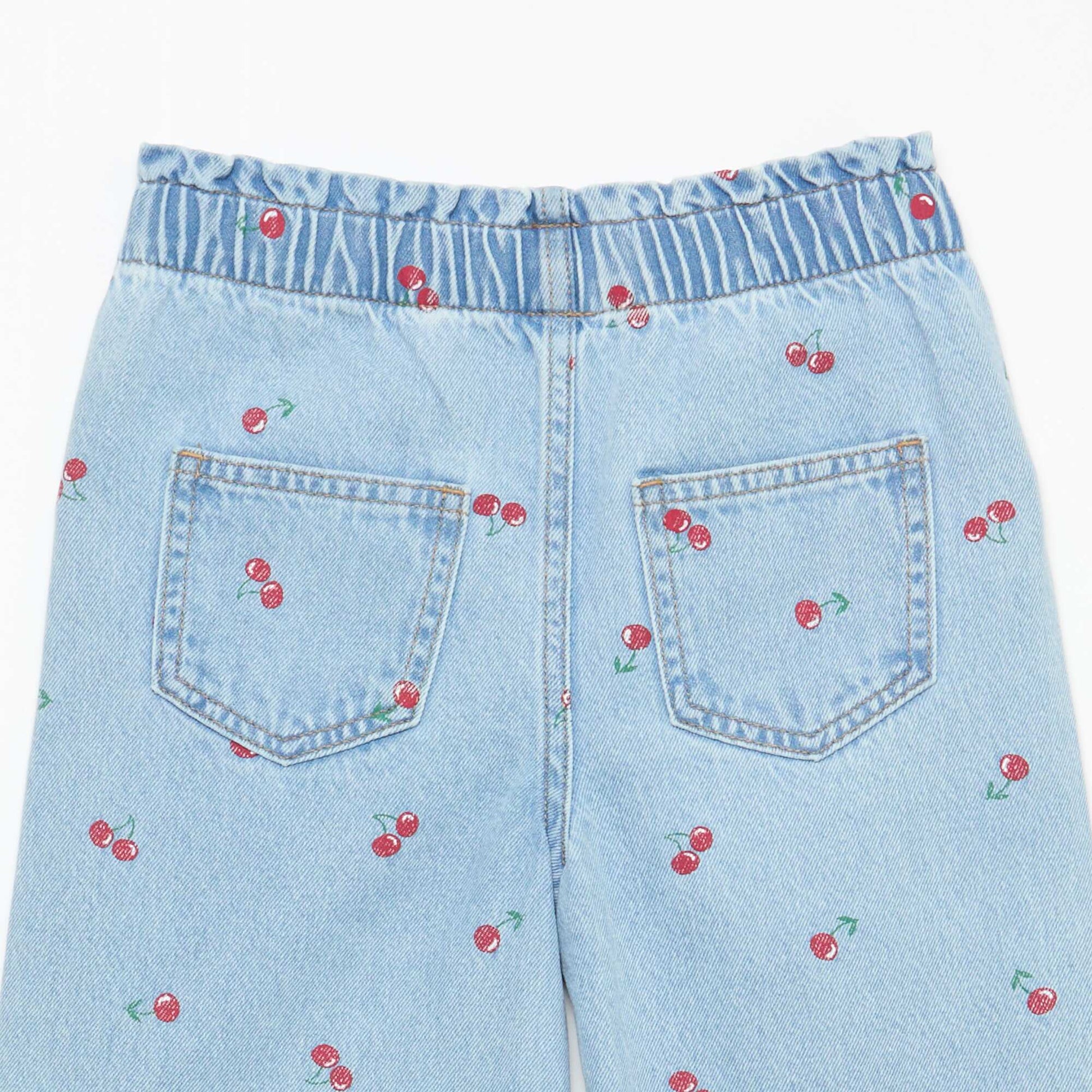 Jean wide leg imprimé fantaisie BLEU