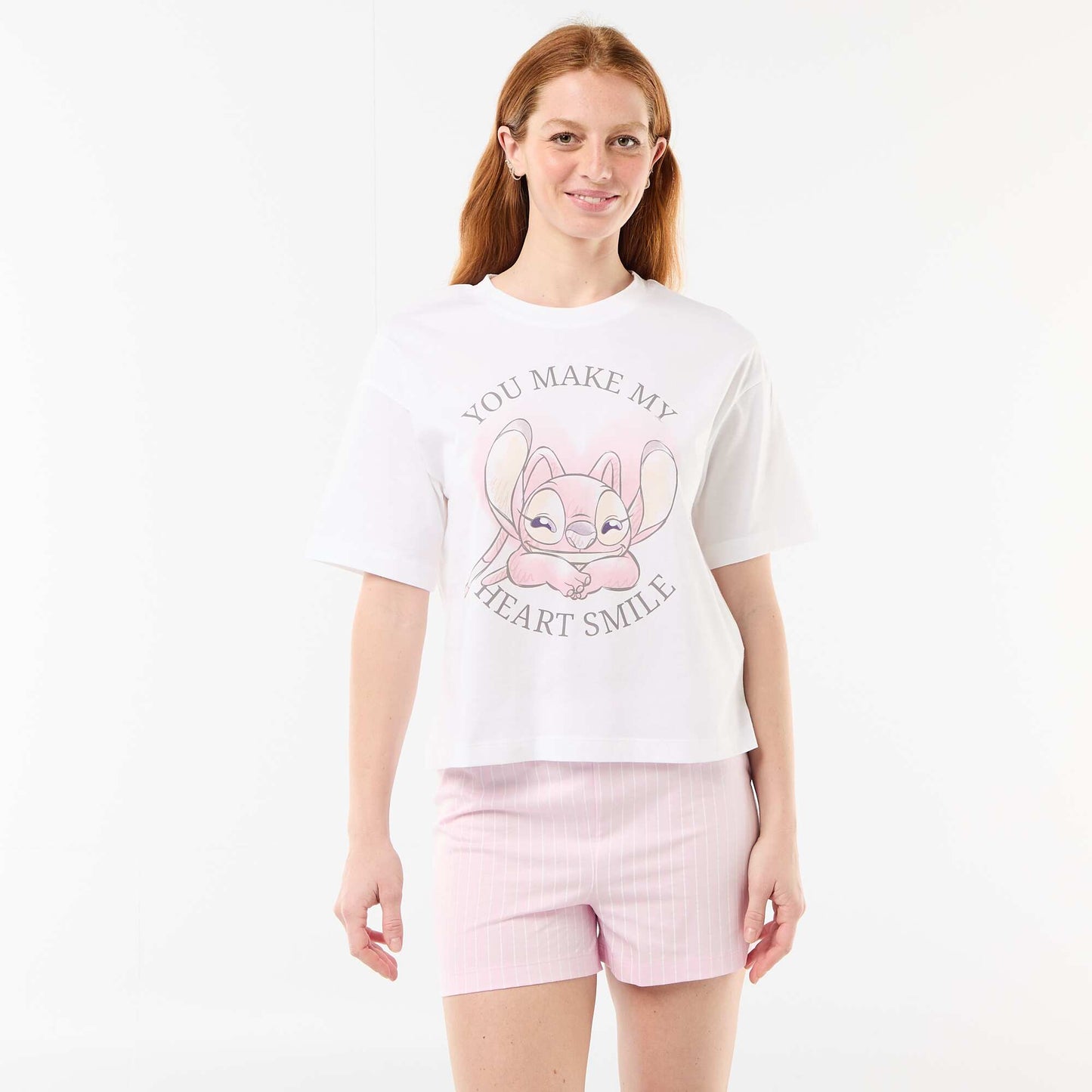 Pyjama short imprimé 'Stitch' - 2 pièces BLANC