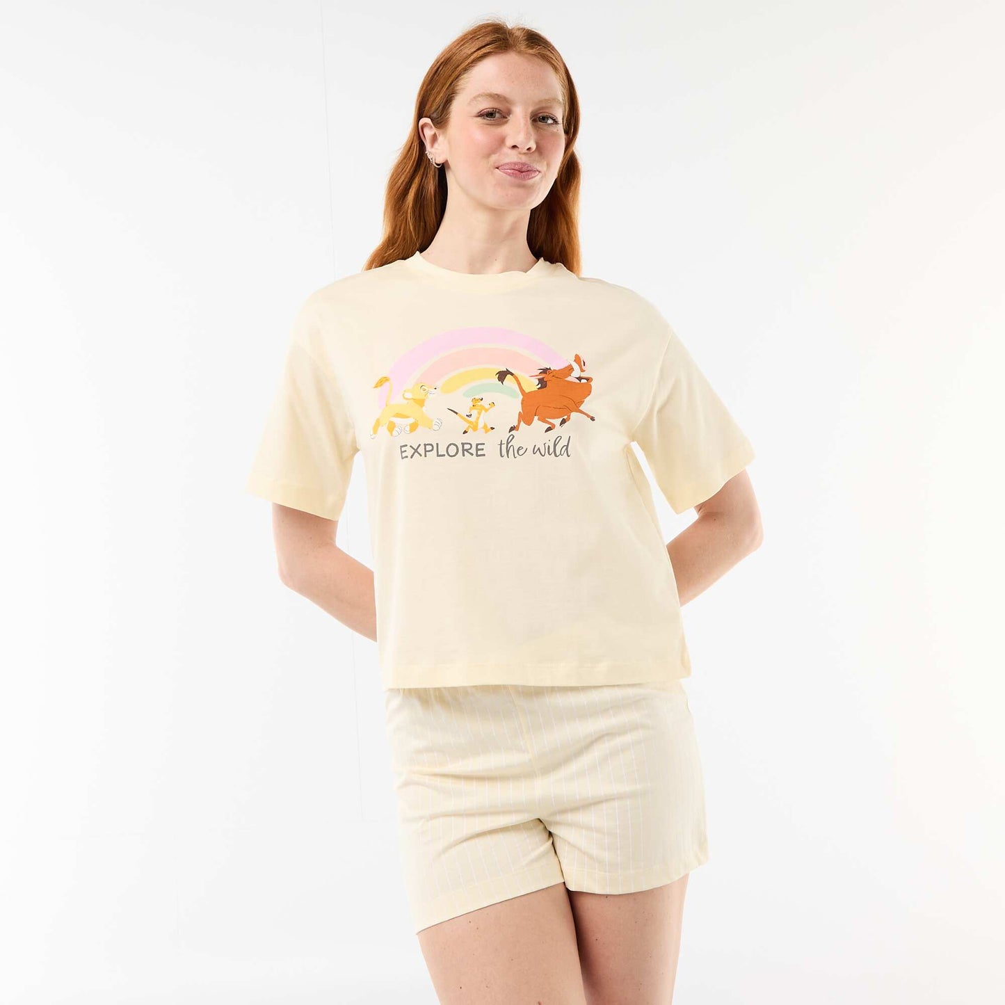 Pyjama short imprimé 'Simba' - 2 pièces JAUNE