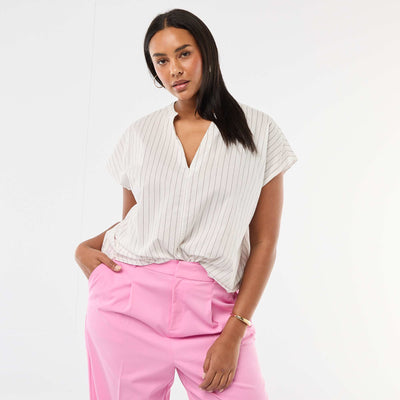 Blouse légère à manches courtes BLANC