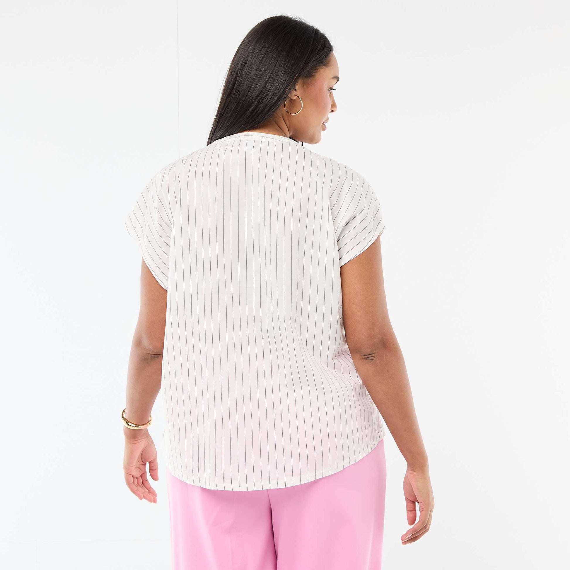 Blouse légère à manches courtes BLANC
