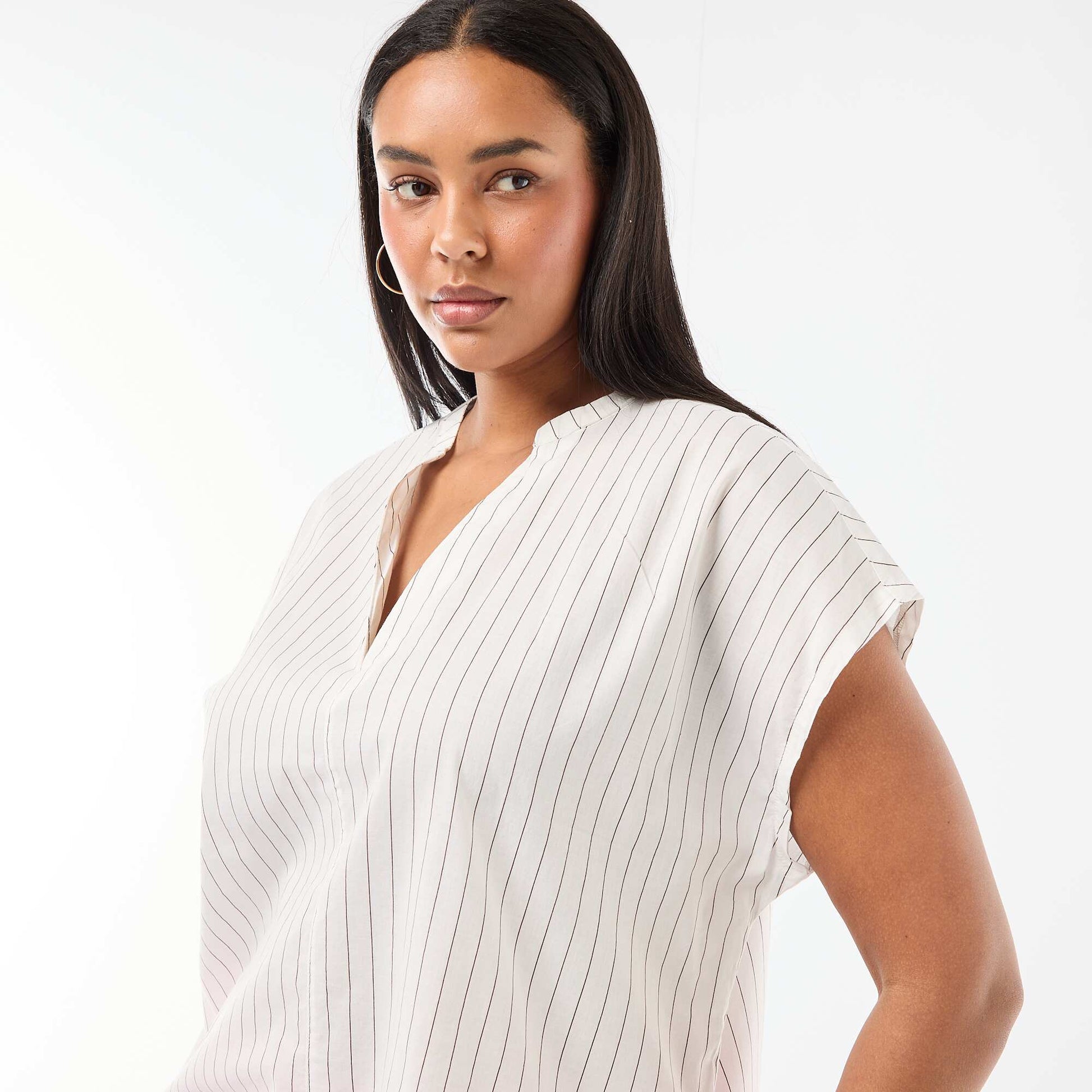 Blouse légère à manches courtes BLANC
