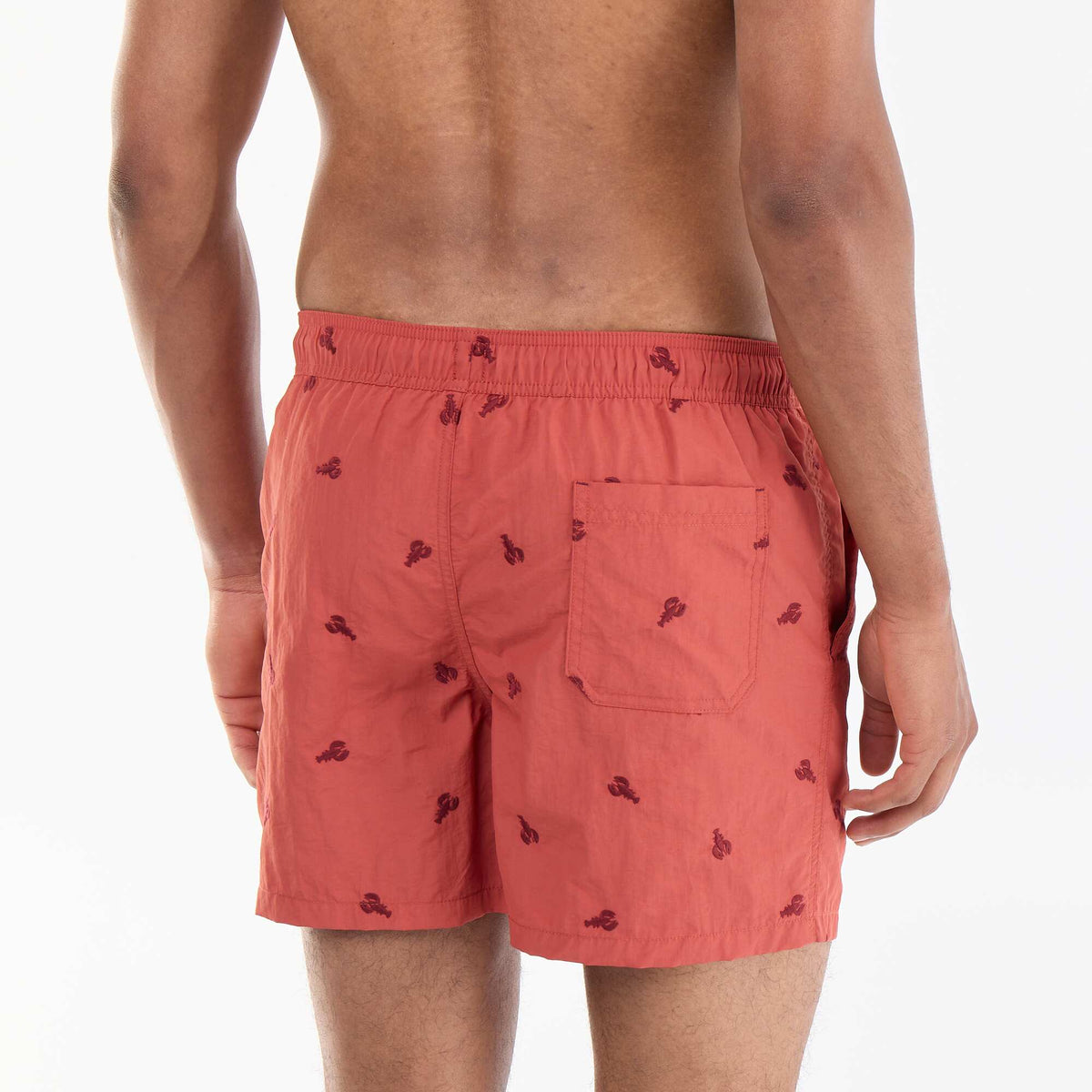 Bermuda de bain à motif ROUGE