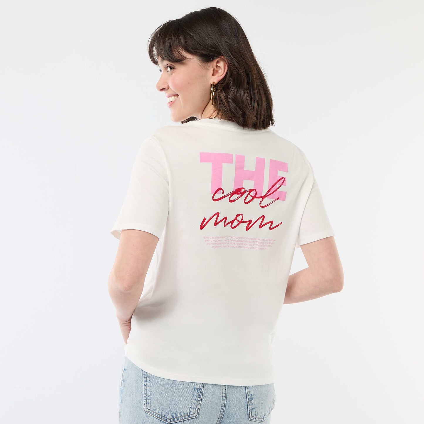 T-shirt 'fête des mères' manches courtes BLANC