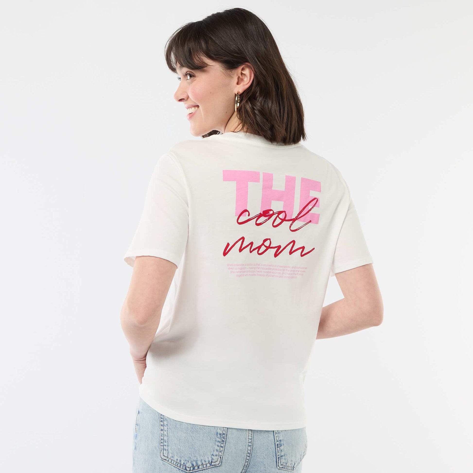 T-shirt 'fête des mères' manches courtes BLANC