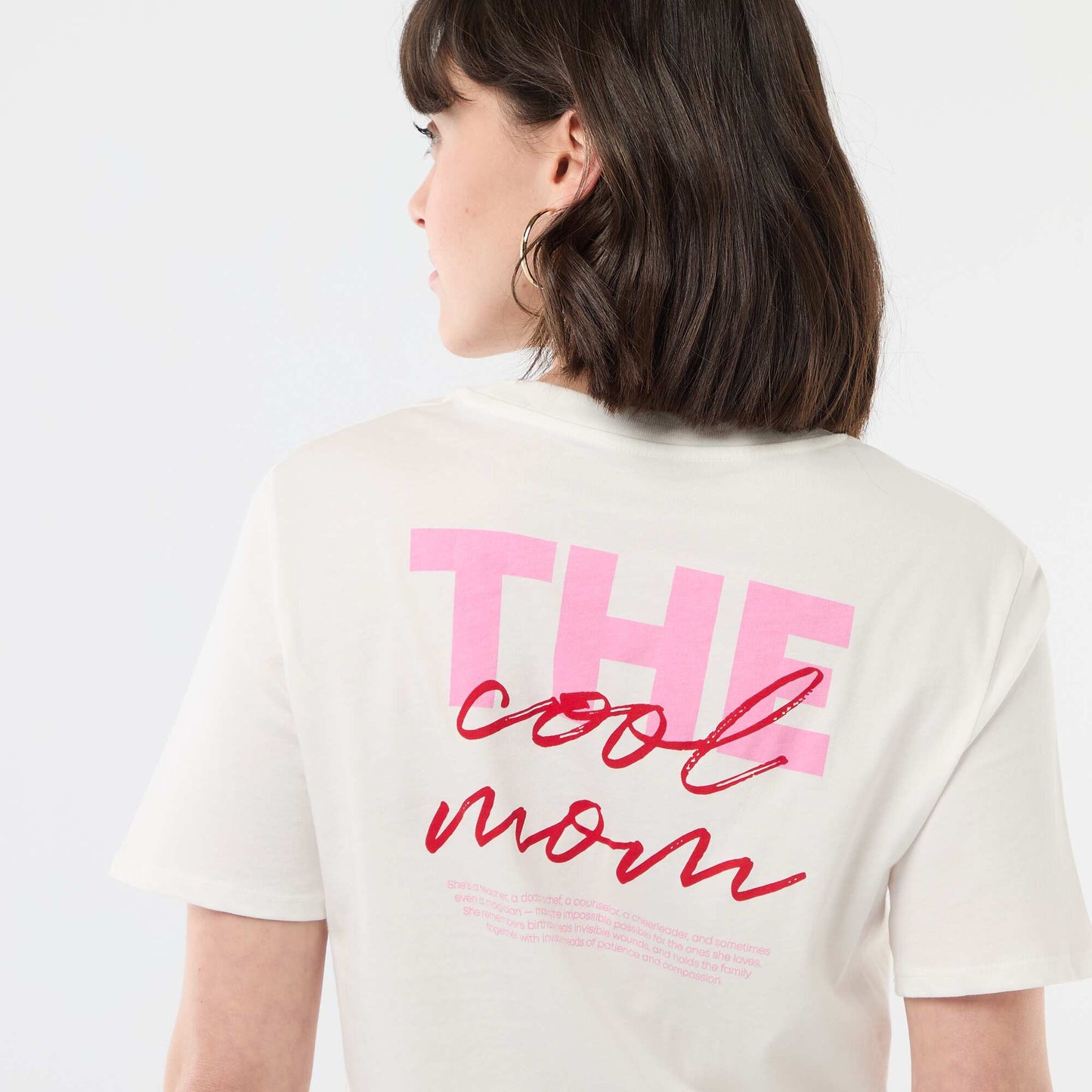 T-shirt 'fête des mères' manches courtes BLANC