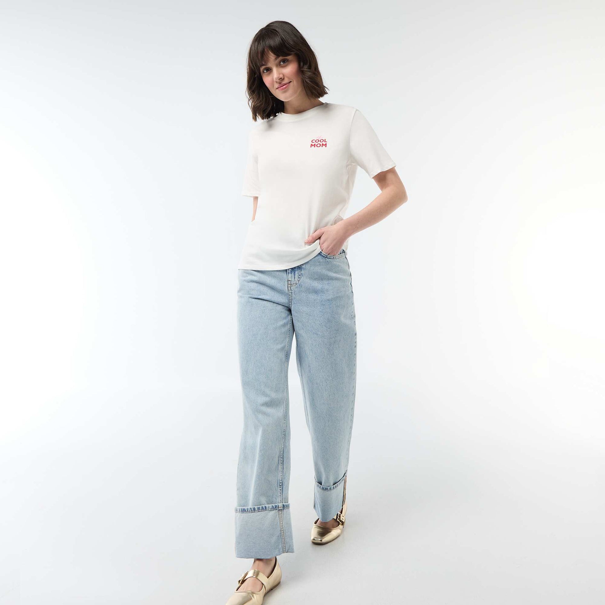 T-shirt 'fête des mères' manches courtes BLANC