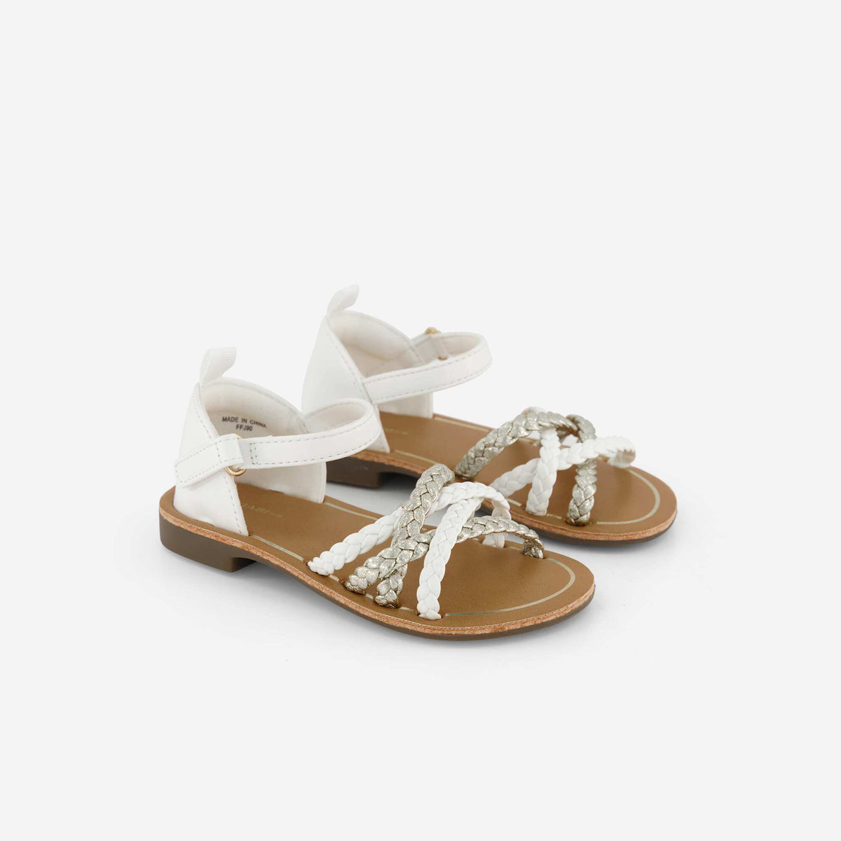 Sandales à multiples brides tressées BLANC