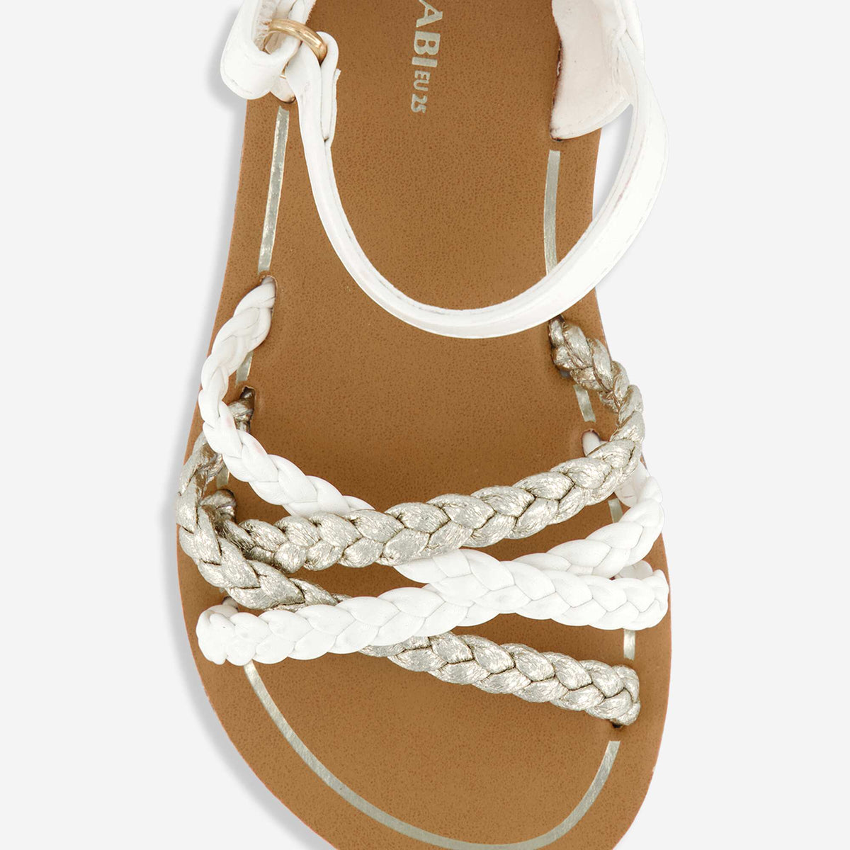Sandales à multiples brides tressées BLANC