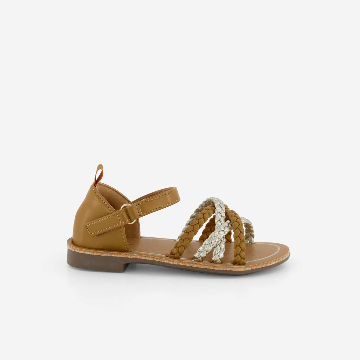 Sandales à multiples brides tressées MARRON
