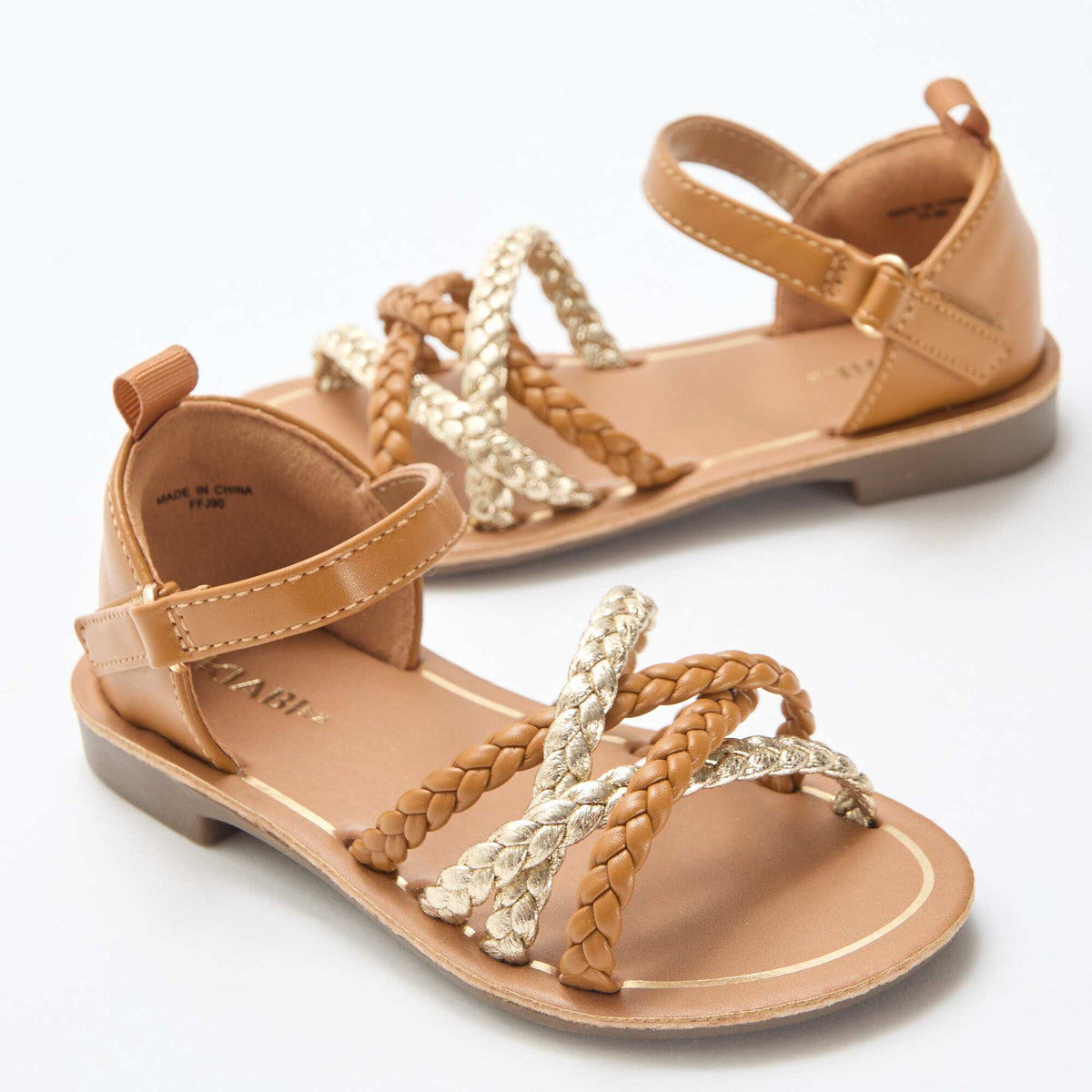 Sandales à multiples brides tressées MARRON