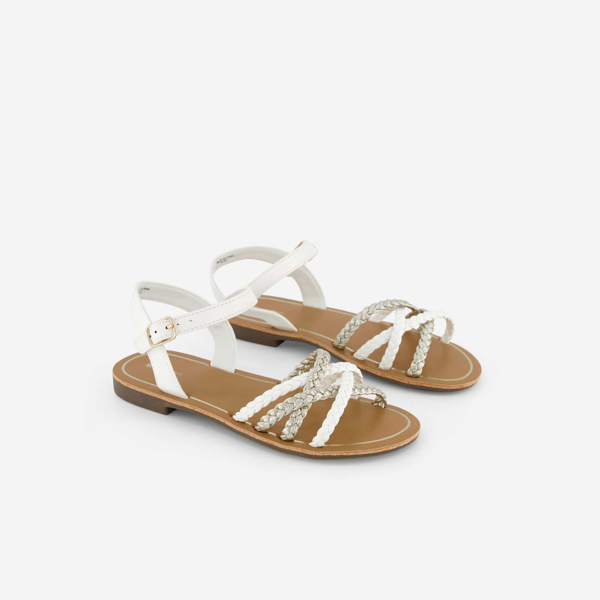 Sandales à multiples brides tressées BLANC