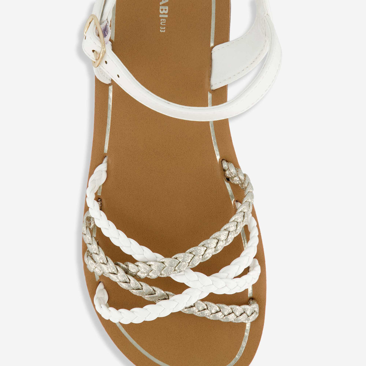 Sandales à multiples brides tressées BLANC