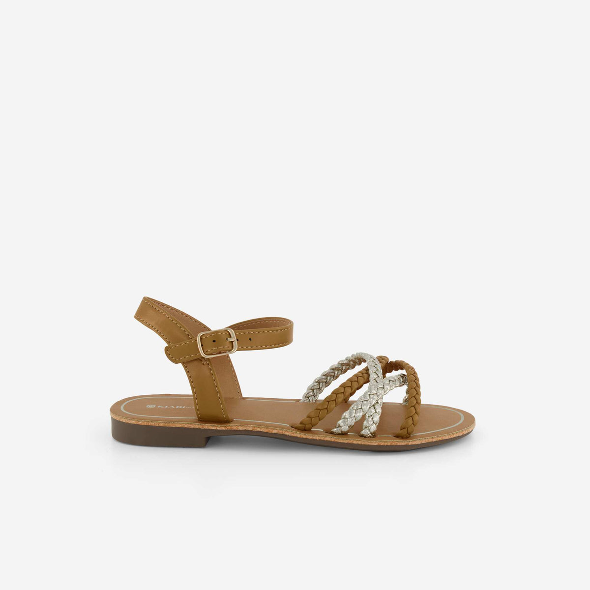 Sandales à multiples brides tressées MARRON