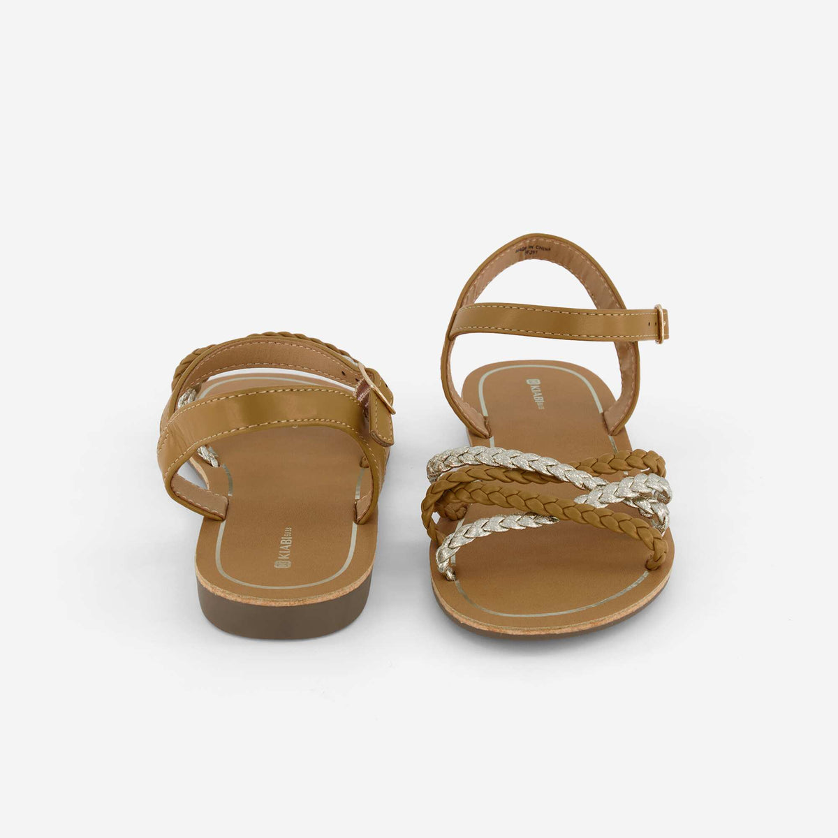 Sandales à multiples brides tressées MARRON