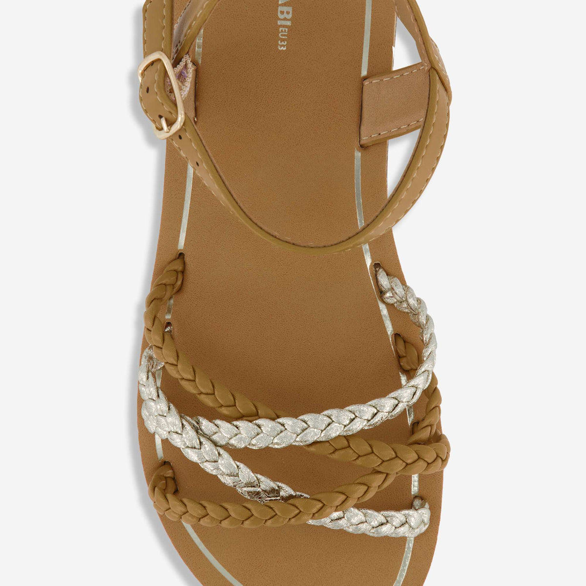 Sandales à multiples brides tressées MARRON