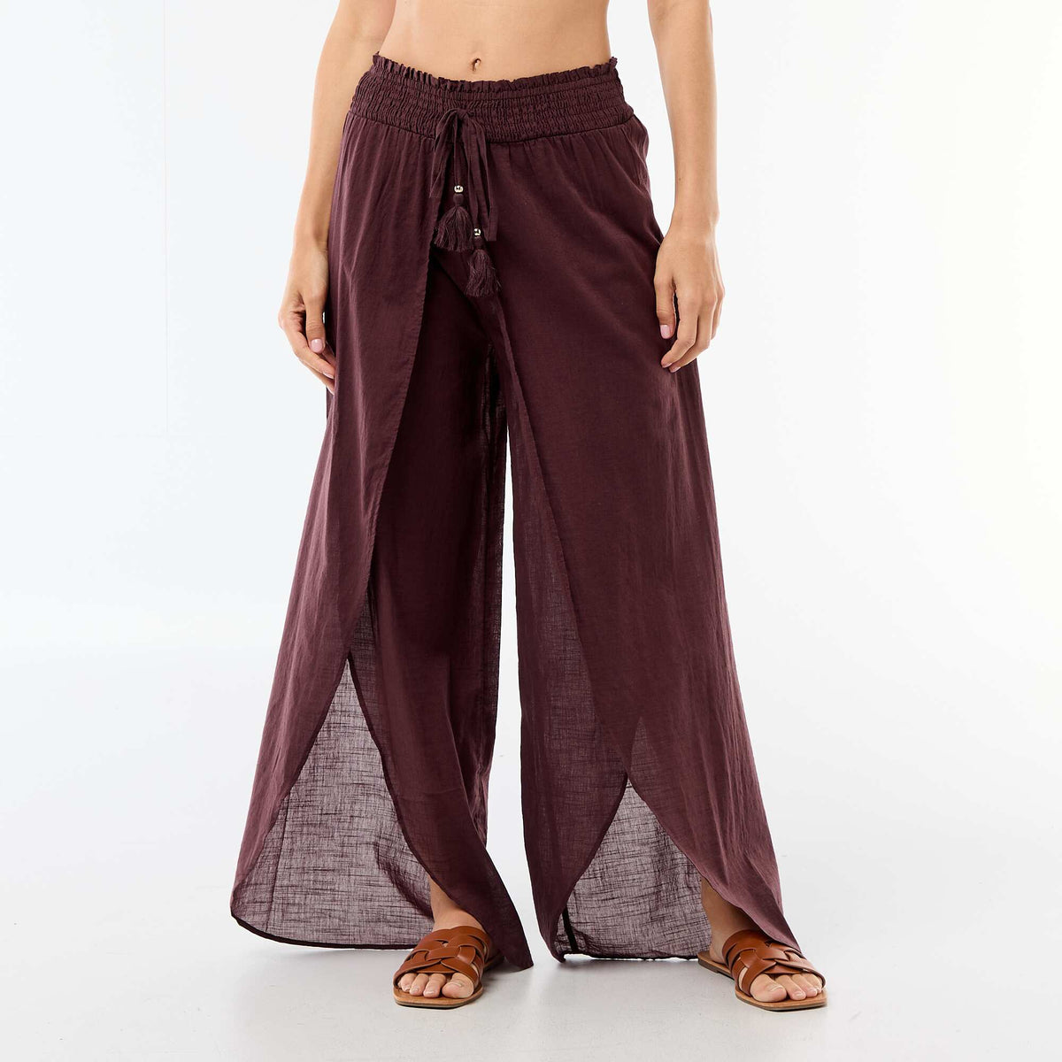 Pantalon de plage en viscose imprimée VIOLET