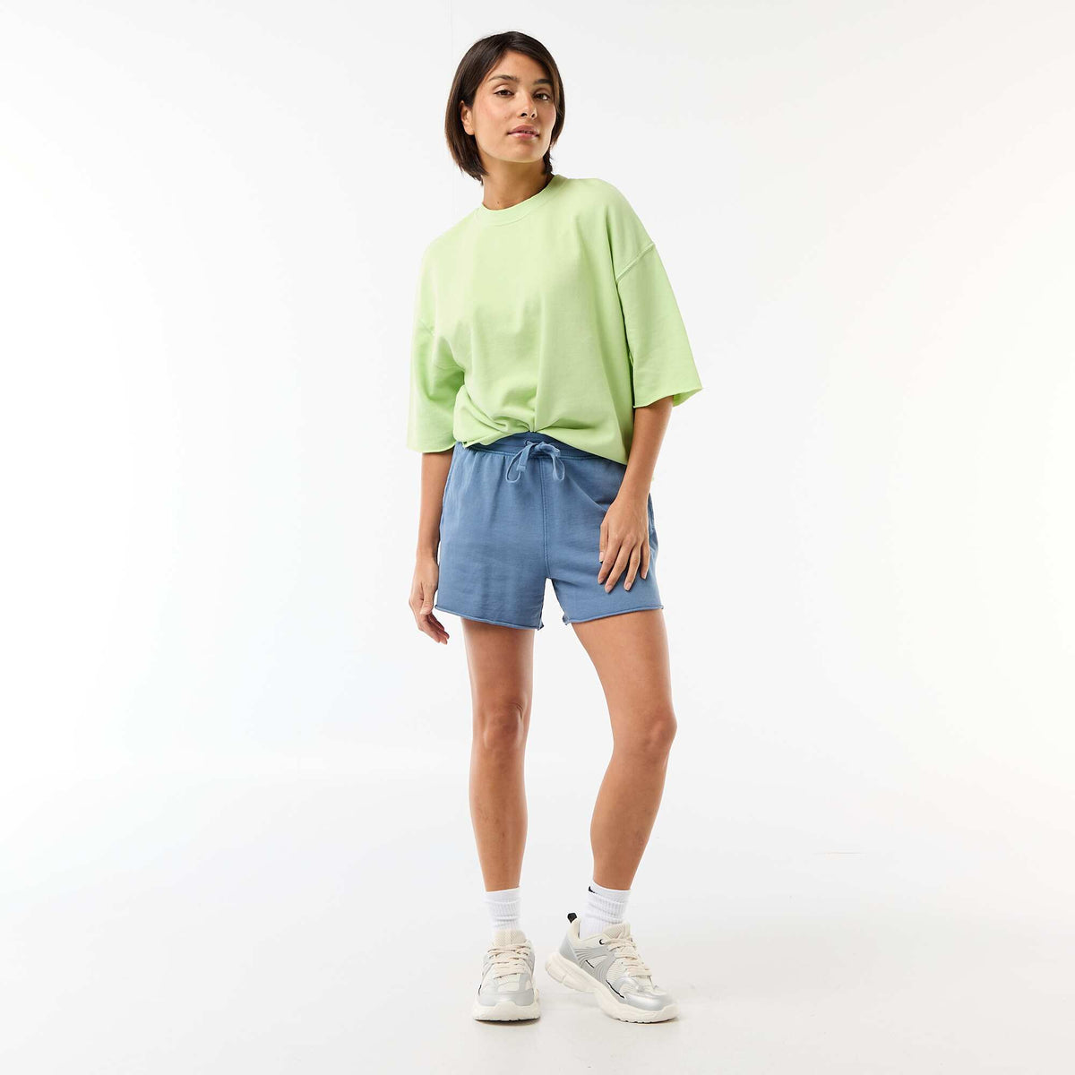 Short en French Terry uni BLEU
