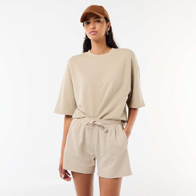 Short en French Terry uni BEIGE
