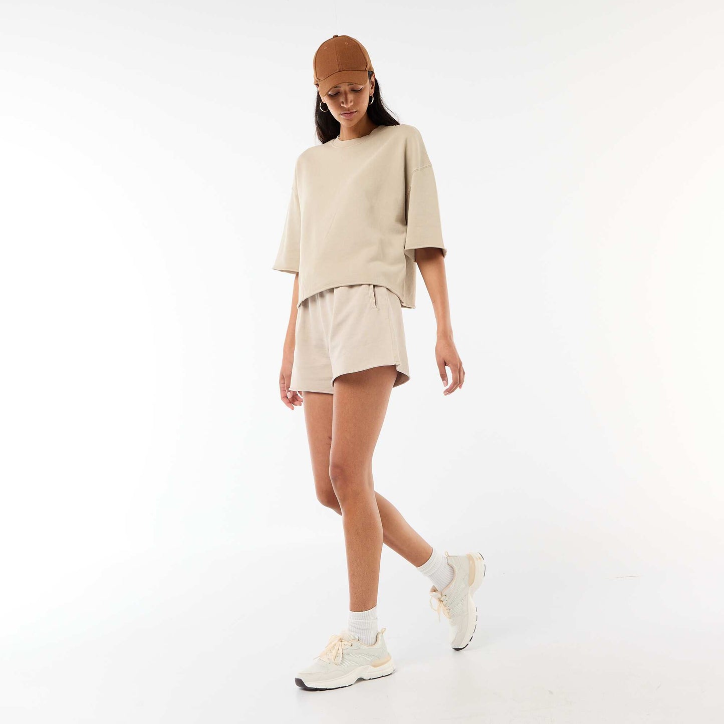 Short en French Terry uni BEIGE