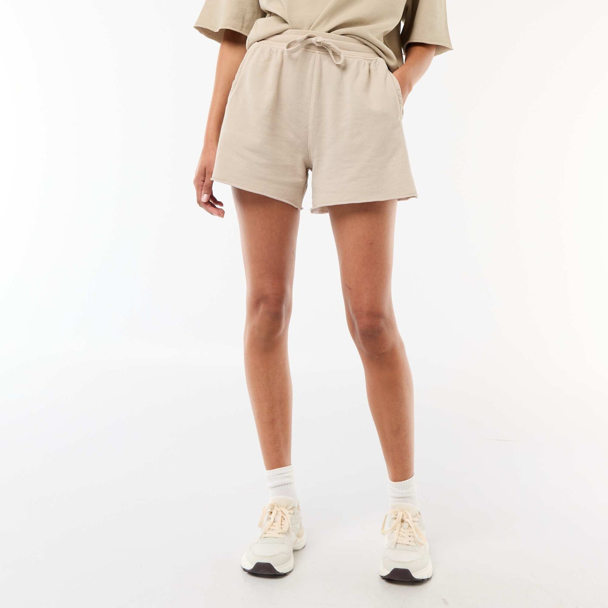 Short en French Terry uni BEIGE