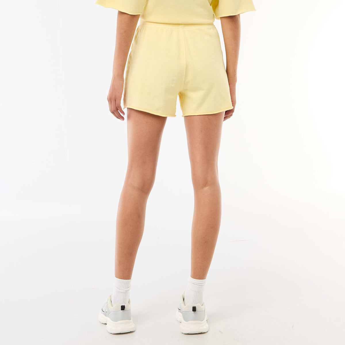 Short en French Terry uni JAUNE