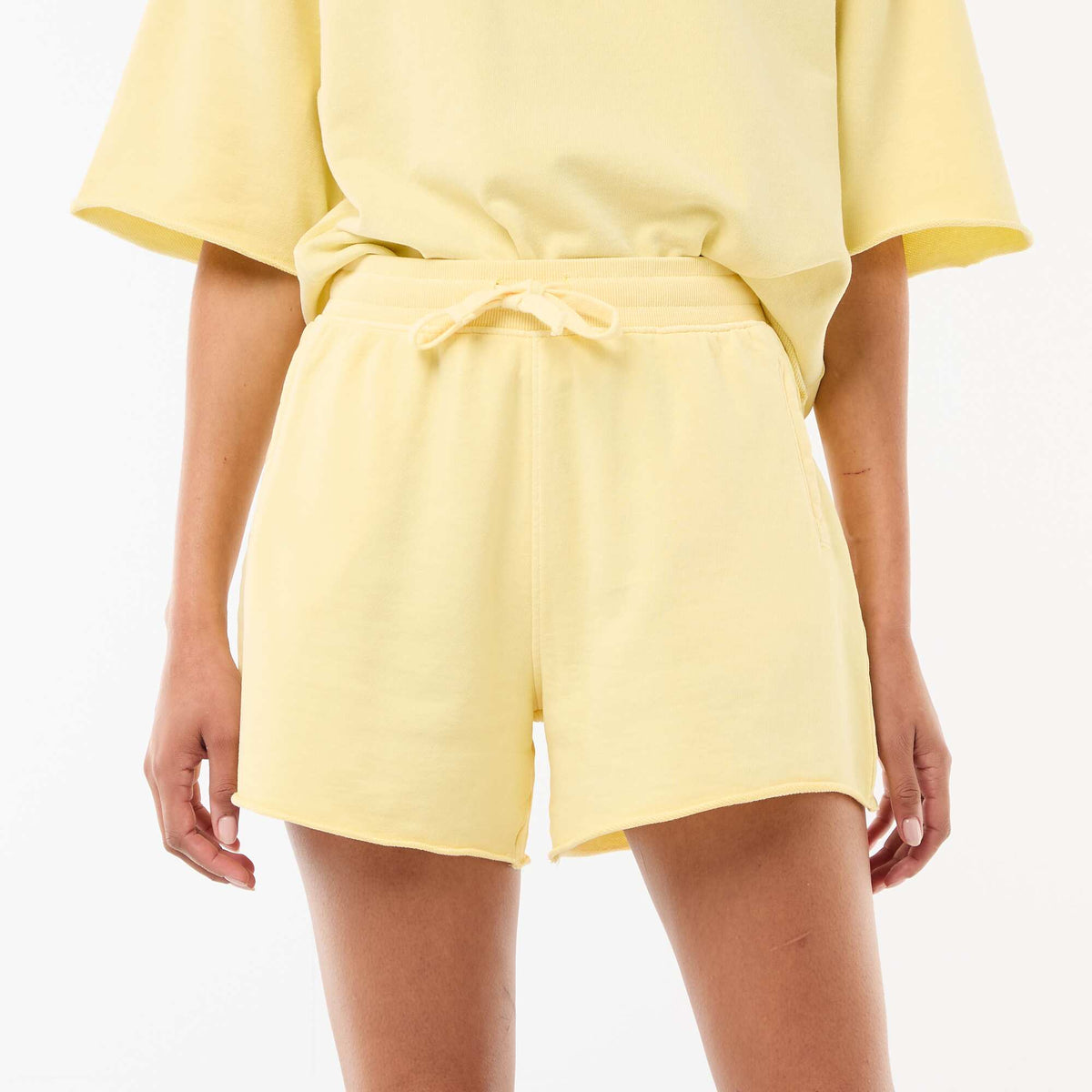 Short en French Terry uni JAUNE