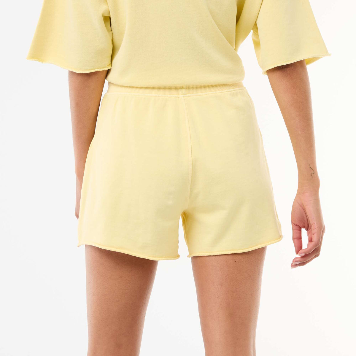 Short en French Terry uni JAUNE