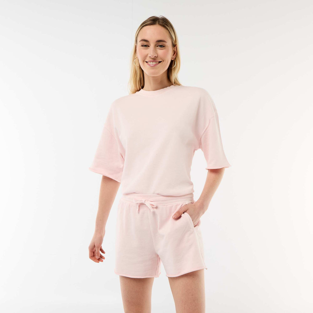 Short en French Terry uni ROSE