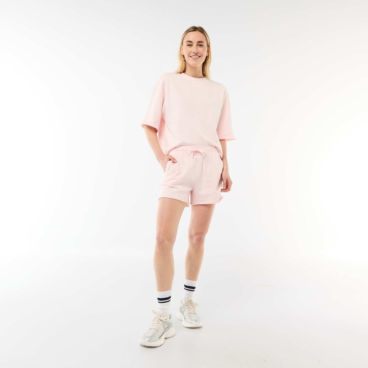 Short en French Terry uni ROSE