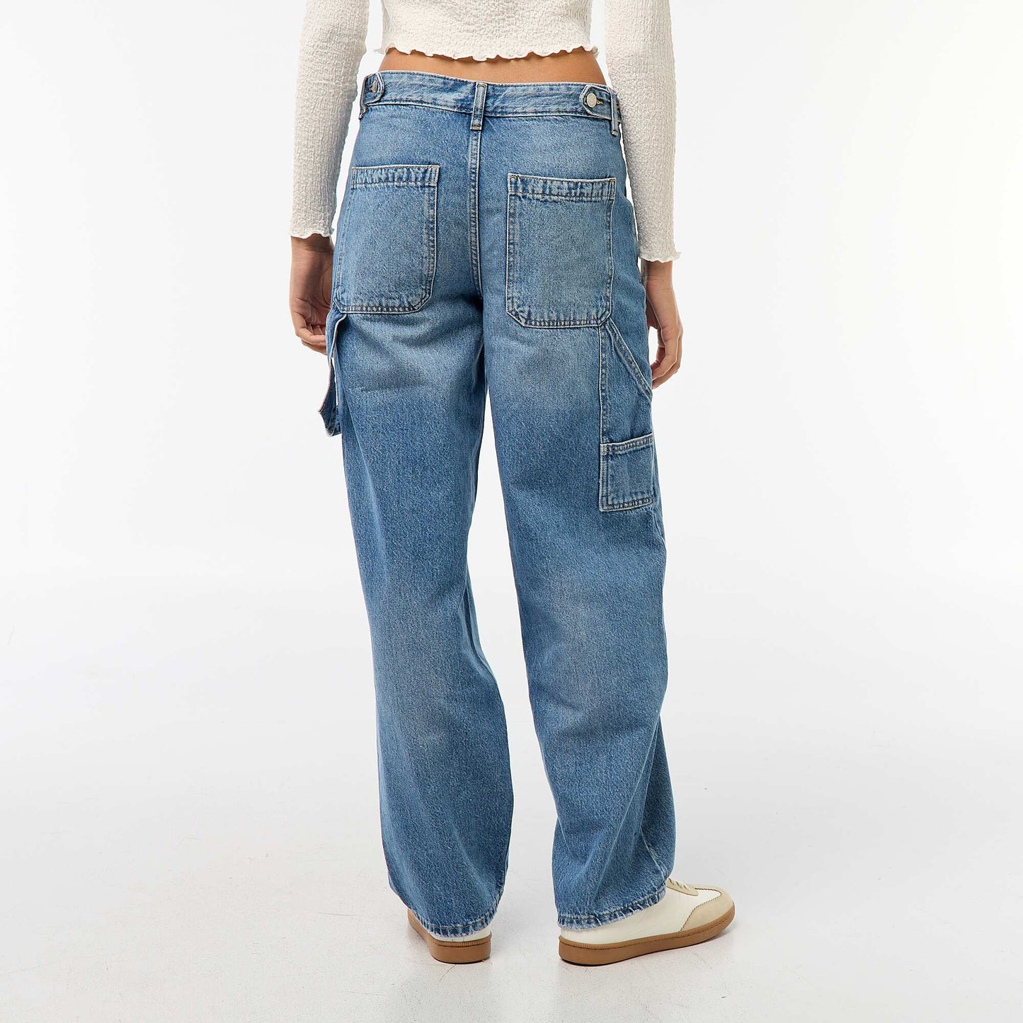 Jean baggy avec abrasion fantaisie BLEU