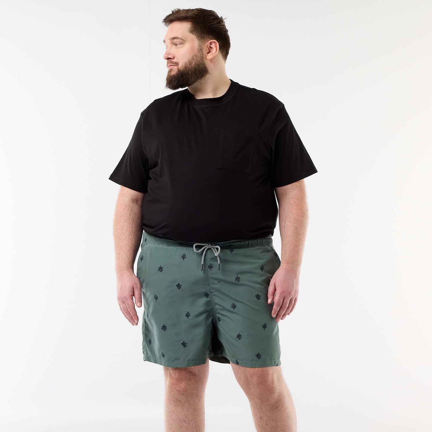 Short de bain à motif VERT