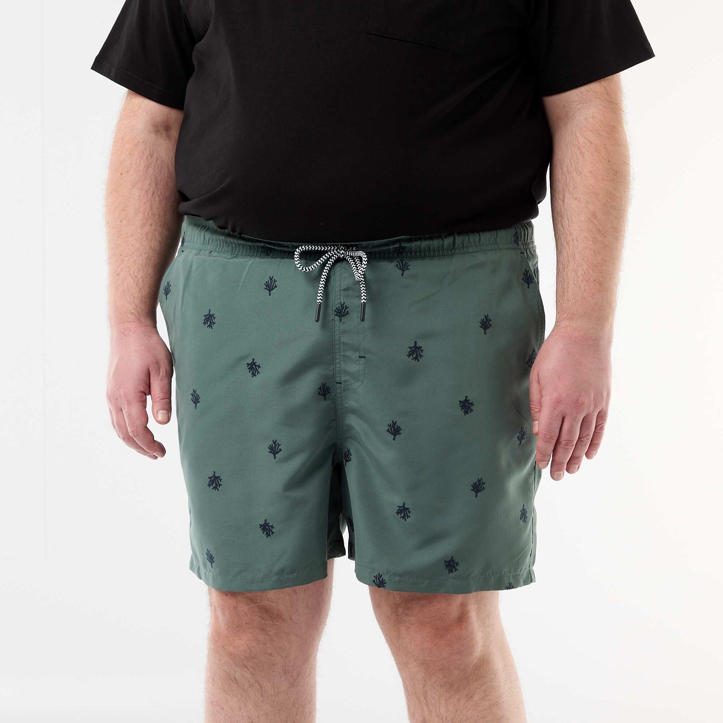 Short de bain à motif VERT