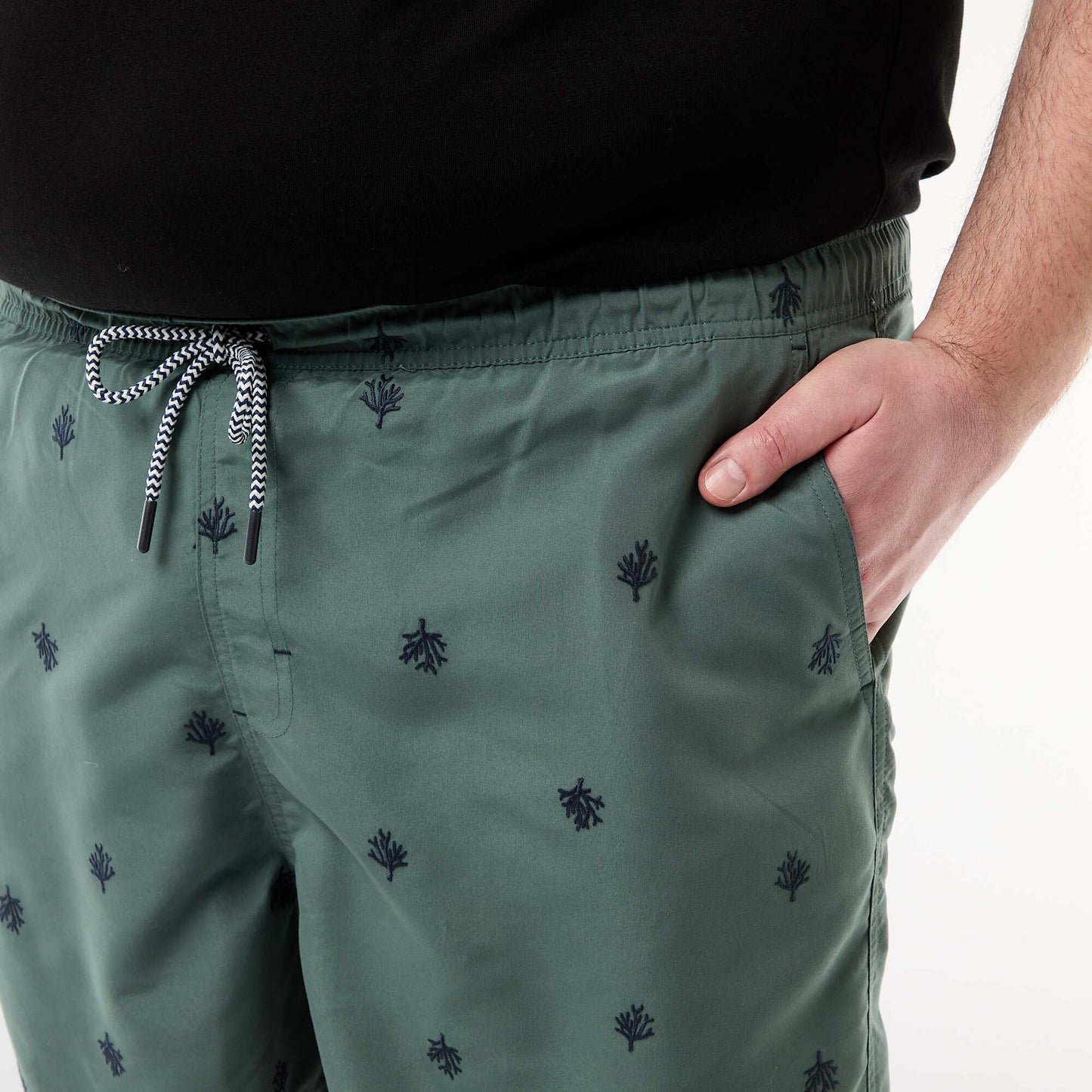 Short de bain à motif VERT