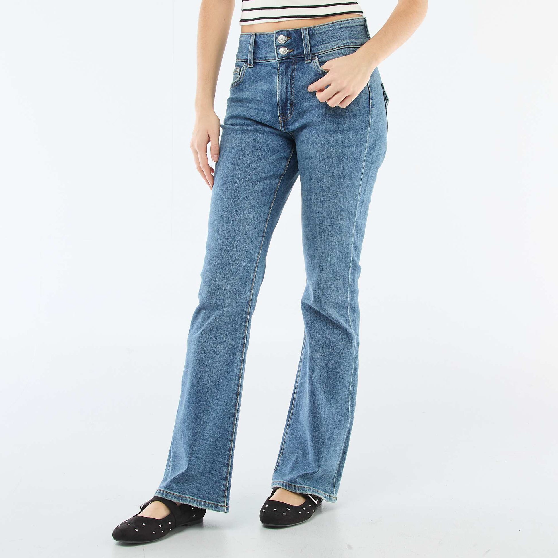 Jean bootcut taille basse STONE