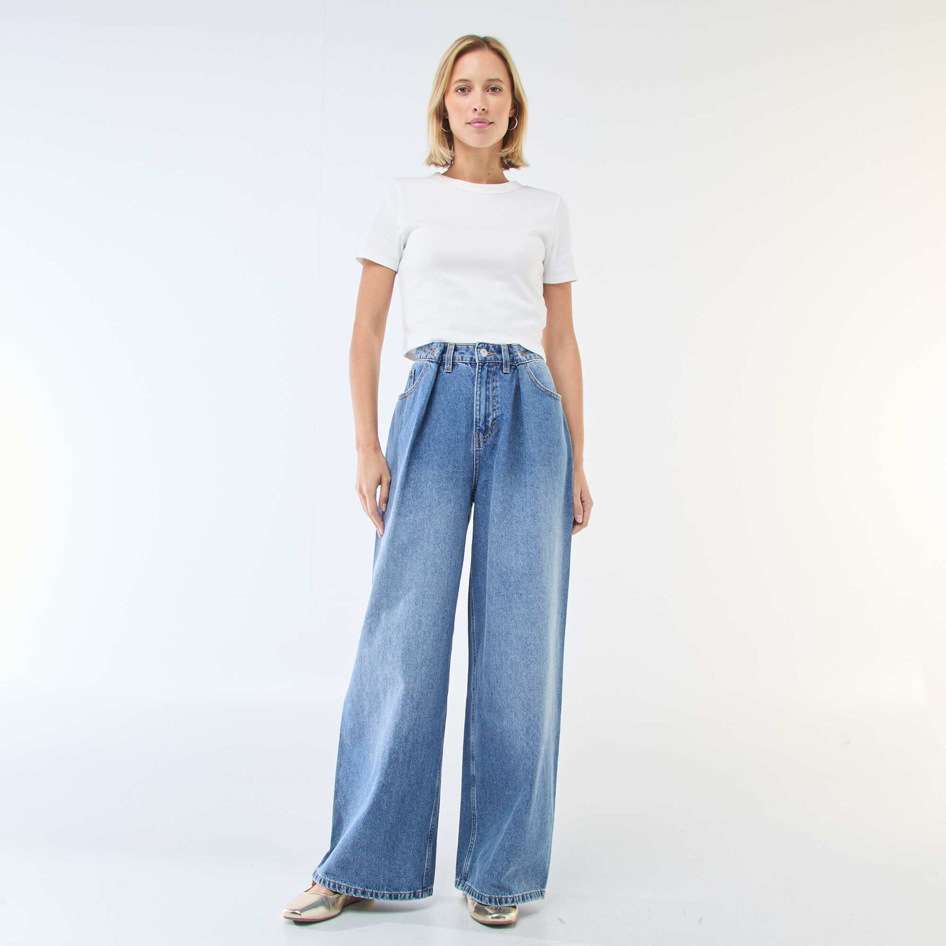 Jean wide leg taille haute DOUBLE STONE